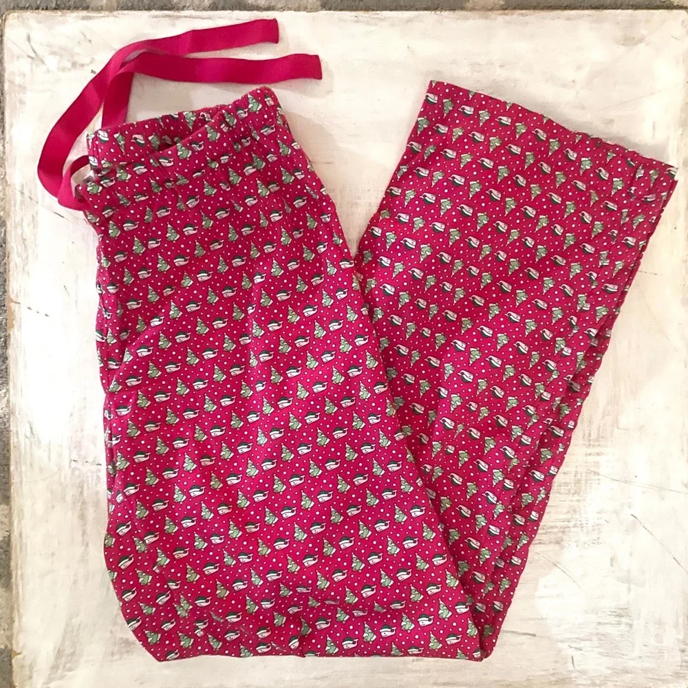 Vineyard Vines Women's Winter Santa Whale Holiday Tree Lounge Pant Size S